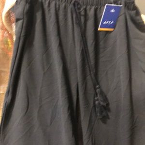 Swim Cover Up, Black pants with leg slit at hip